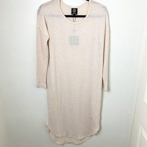NEW Bobeau soft knit cream long sleeve sweater dress scoop neck medium